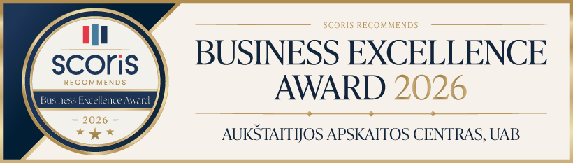 Scoris Business Excellence Award 2026 — Aukštaitijos apskaitos centras, UAB